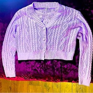 Matching purple sweater and crop top!